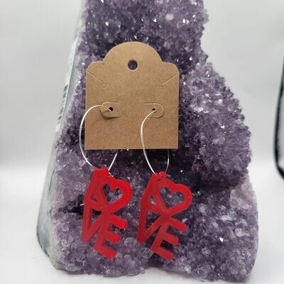 Red &quot;LOVE&quot; Earrings