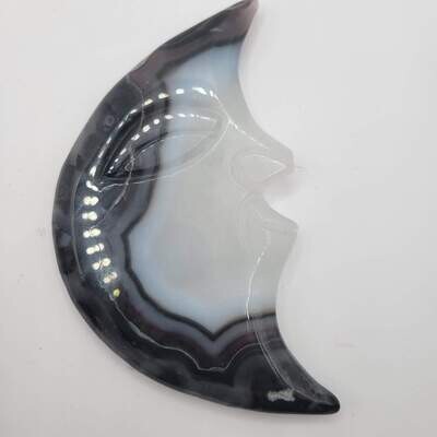 Agate Crescent Moon Carving