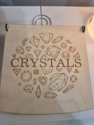 Laser Etched Wood Crystal Storage Box