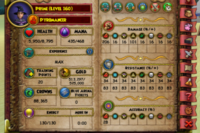 5-Week Delivery Wizard 101 Level 160 Max Fire Pyromancer All Aeon Gear + Quint Pet 2.0