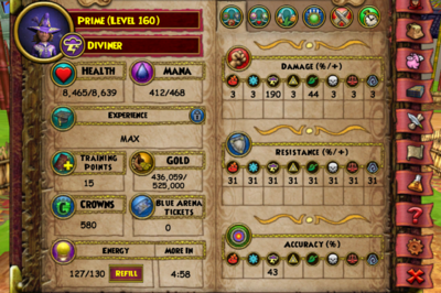 5-Week Delivery Wizard 101 Level 160 Max Storm Diviner + All Aeon Gear + Quint Pet 2.0