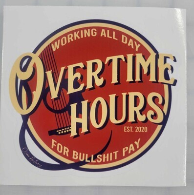 Overtime hours red decal circle