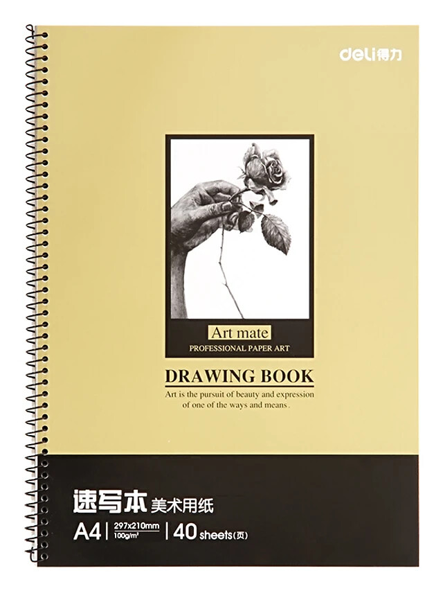 1 Pack DeLi® 7696-C Sketchbook 40 Sheets A4