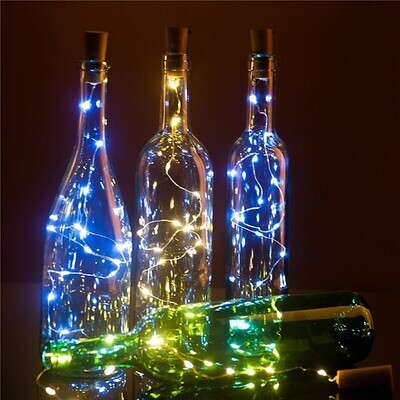 LED Wine Bottle Lights Cork Shape DIY Decoration 2m 20 LED 10pcs 8pcs 4pcs 1pc Colorful Fairy String Light for Christmas Party Wedding without battery