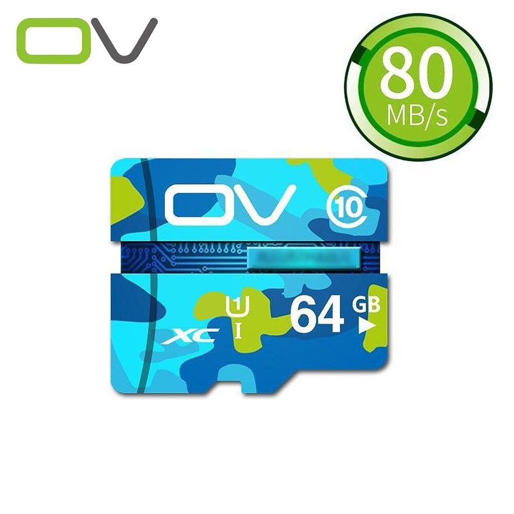 OV 64GB Micro SDXC Memory Card Camouflage Version Class 10 with 80MB/s Reading Speed 12MB/s Writing Speed