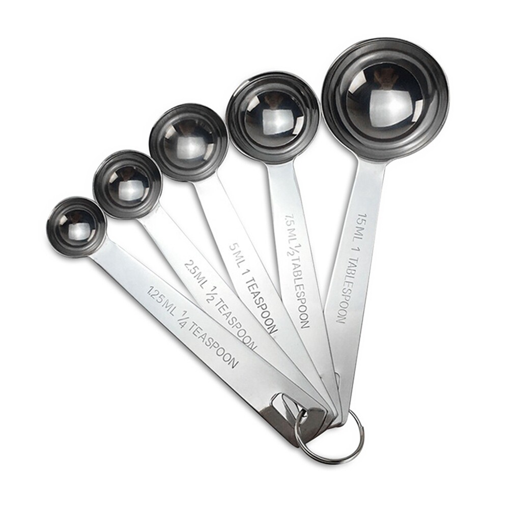 5pcs Stainless Steel Measuring Spoon Set for Dry and Liquid Ingredients