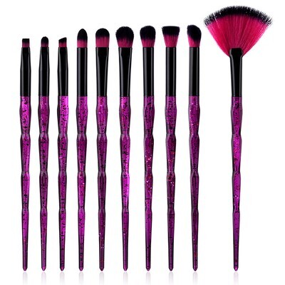 10-pack Professional makeup brush set nylon fiber eco-friendly soft-plastic