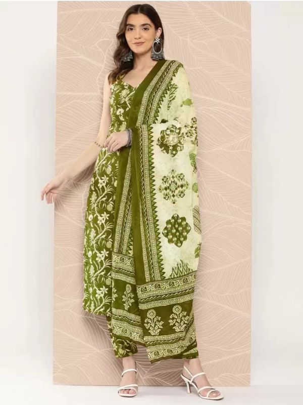 Cotton/rayon 3 piece straight set