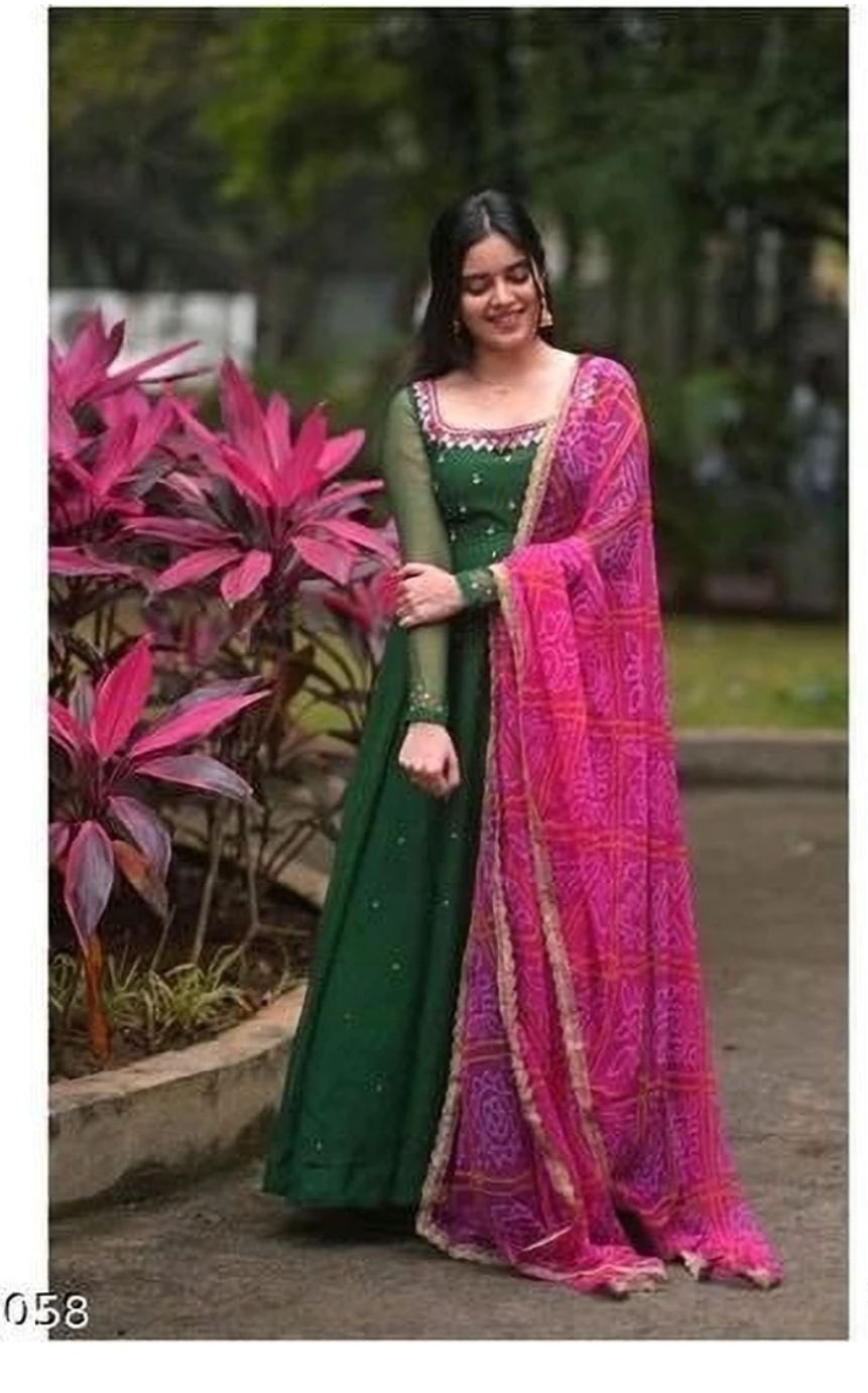 Georgette  gown duppata sets