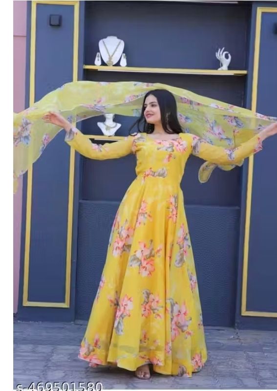 Georgette  gown duppata sets