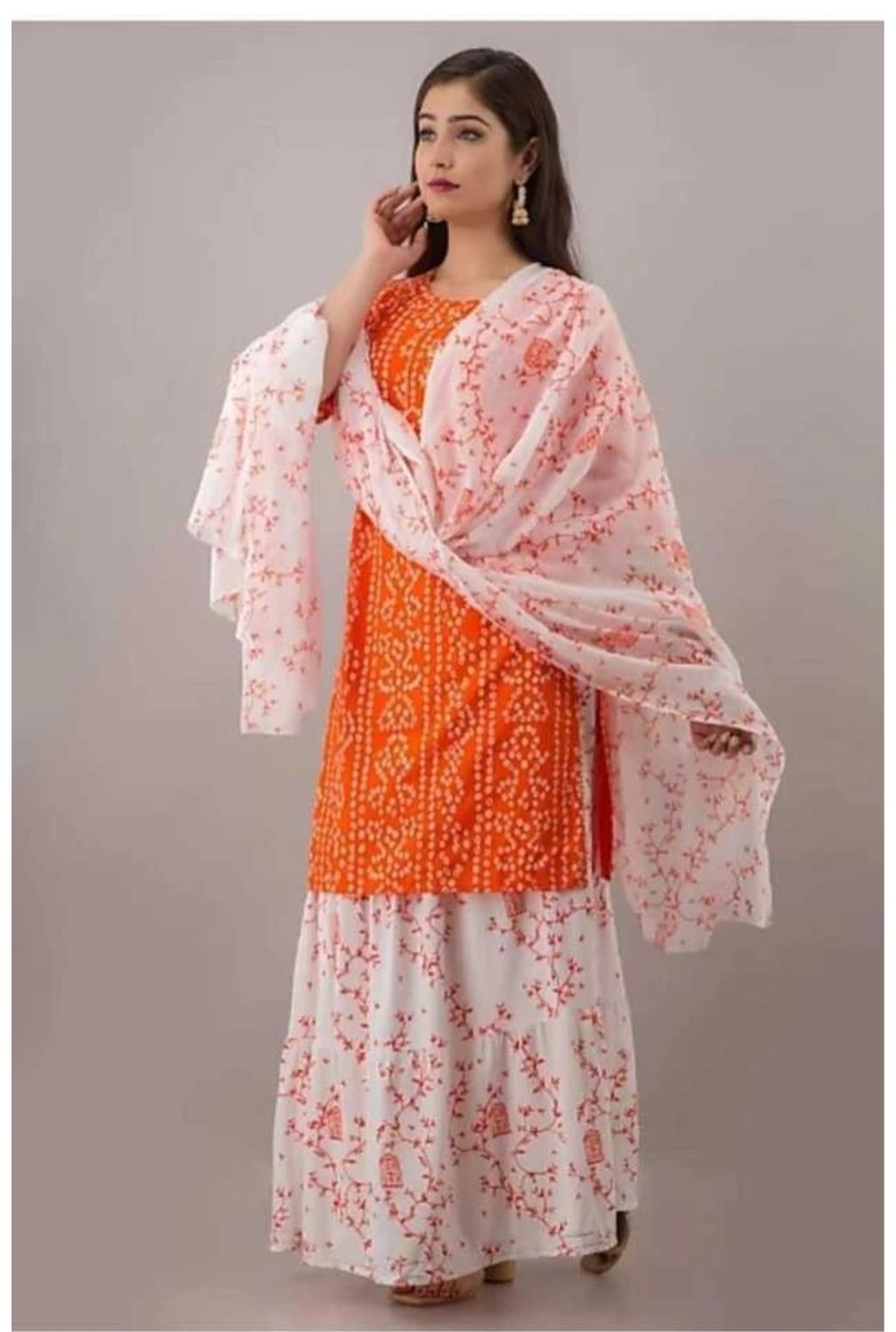 Kurti skirt duppata set