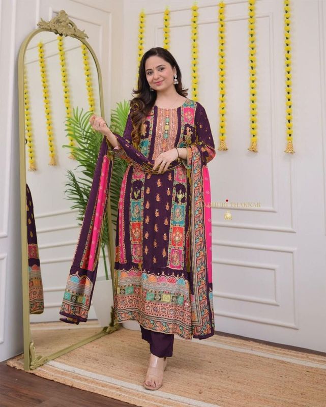Straight salwaar suit set