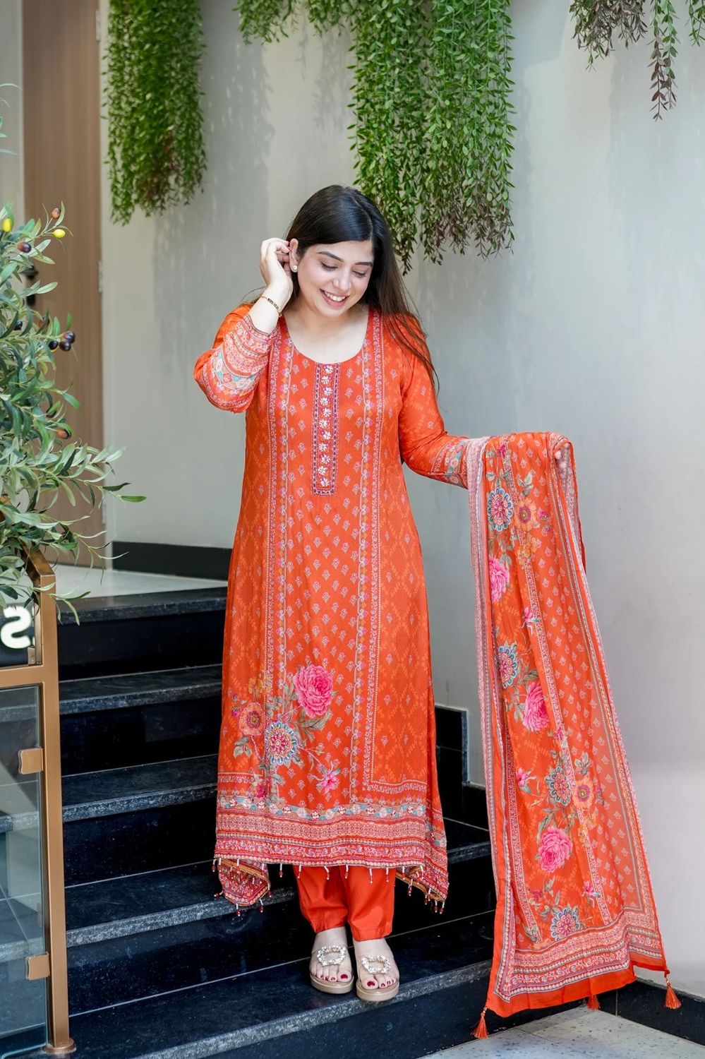 Straight salwaar suit set