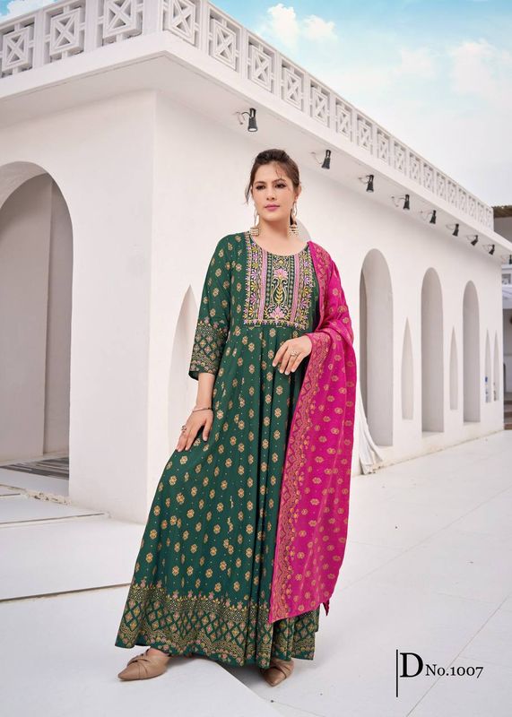 Gown duppata set (plus sizes)