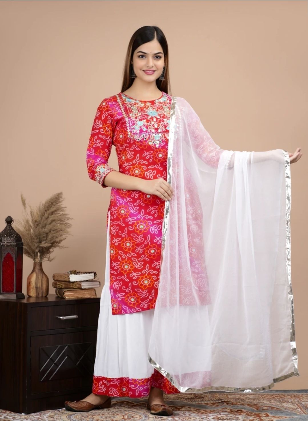 Kurti skirt duppata set