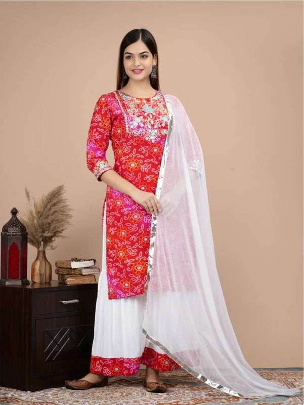 Kurti skirt duppata set