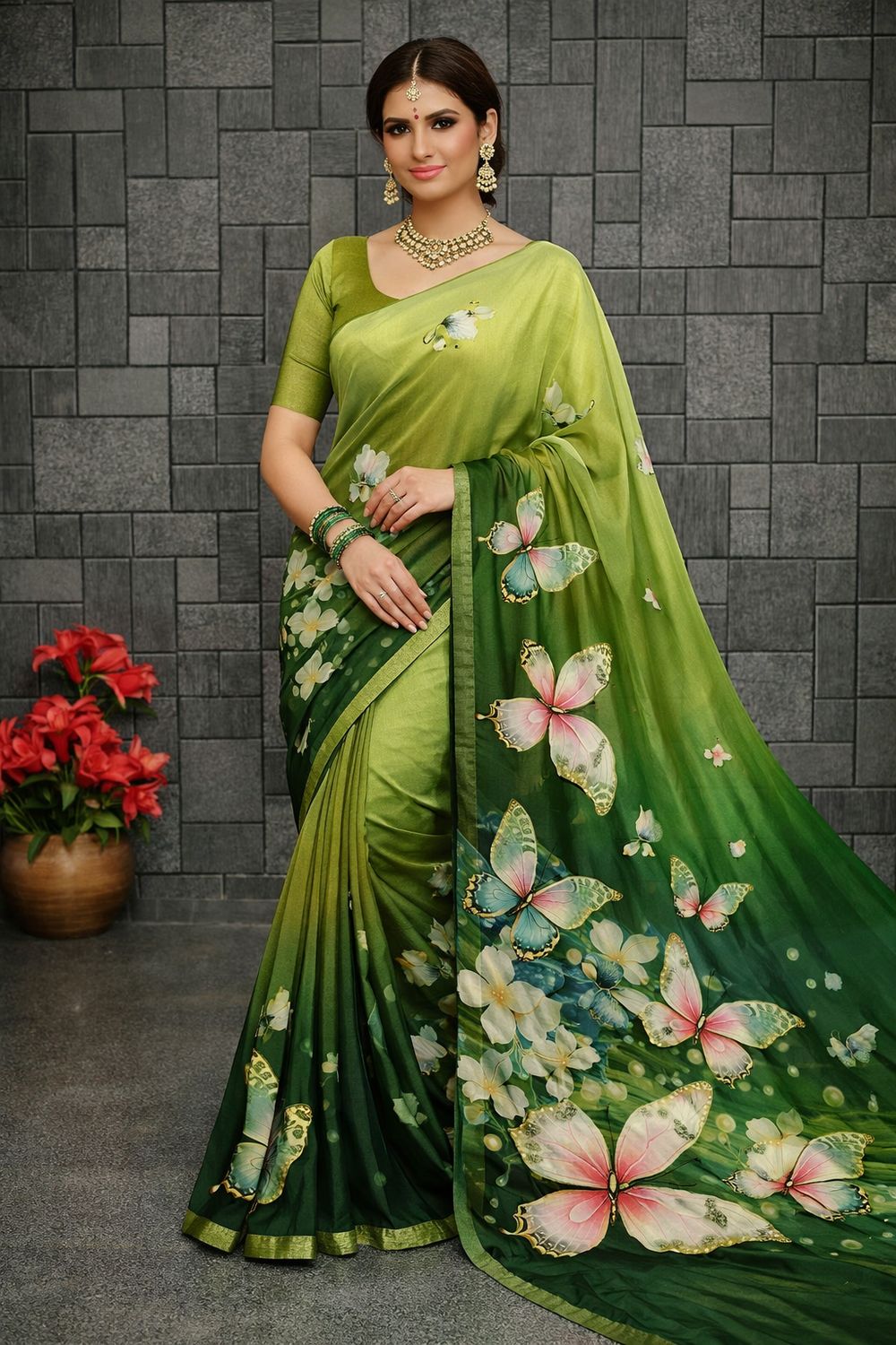 Crystal work sarees