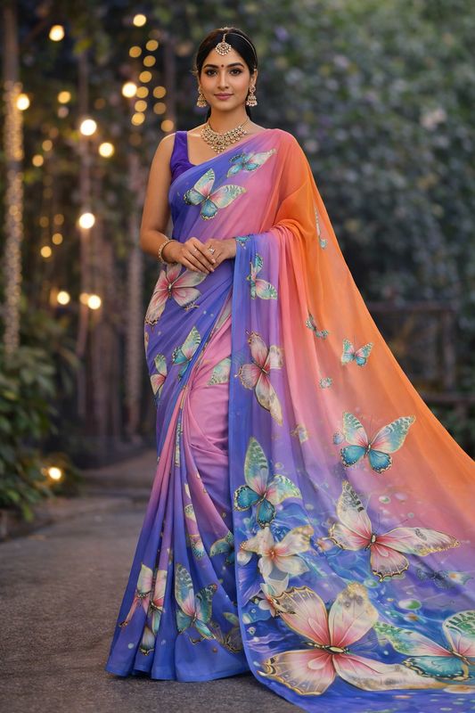 Crystal work sarees