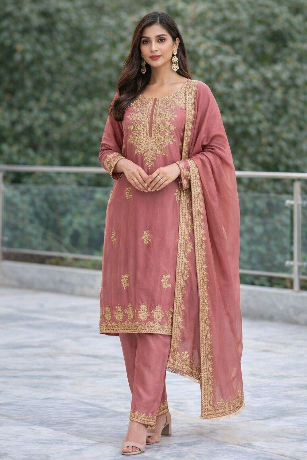 Straight salwaar suit