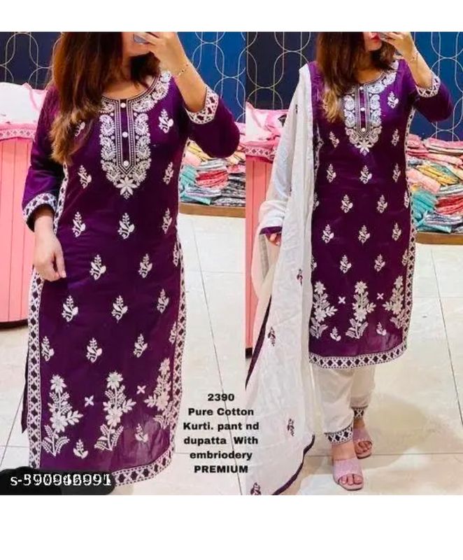 Straight salwaar set (plus sizes)