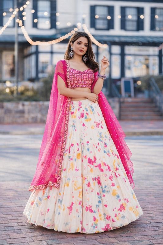 Georgette  Lehenga  set