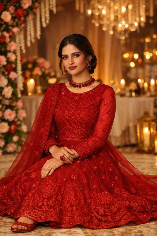 Designer gown duppta set