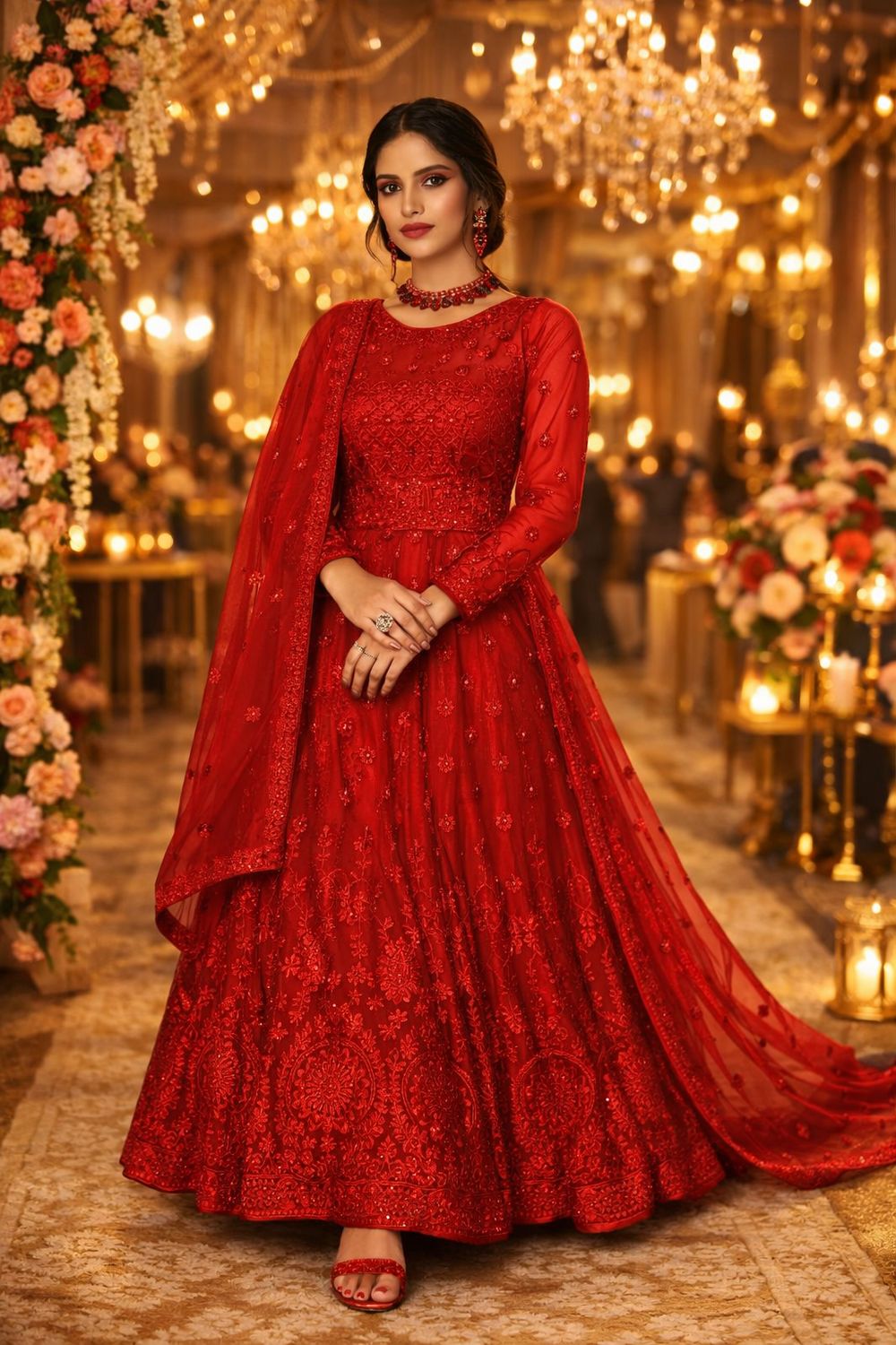 Designer gown duppta set