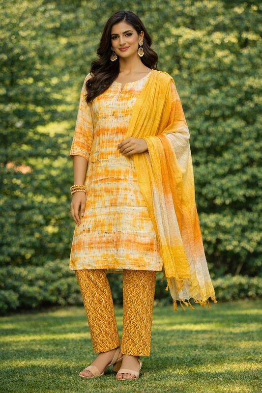 Straight salwaar suit set