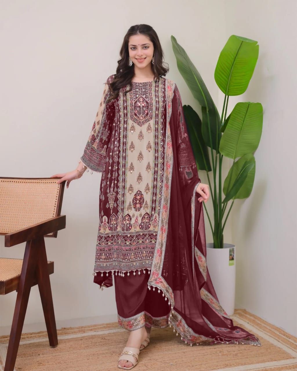 Straight salwaar suit set