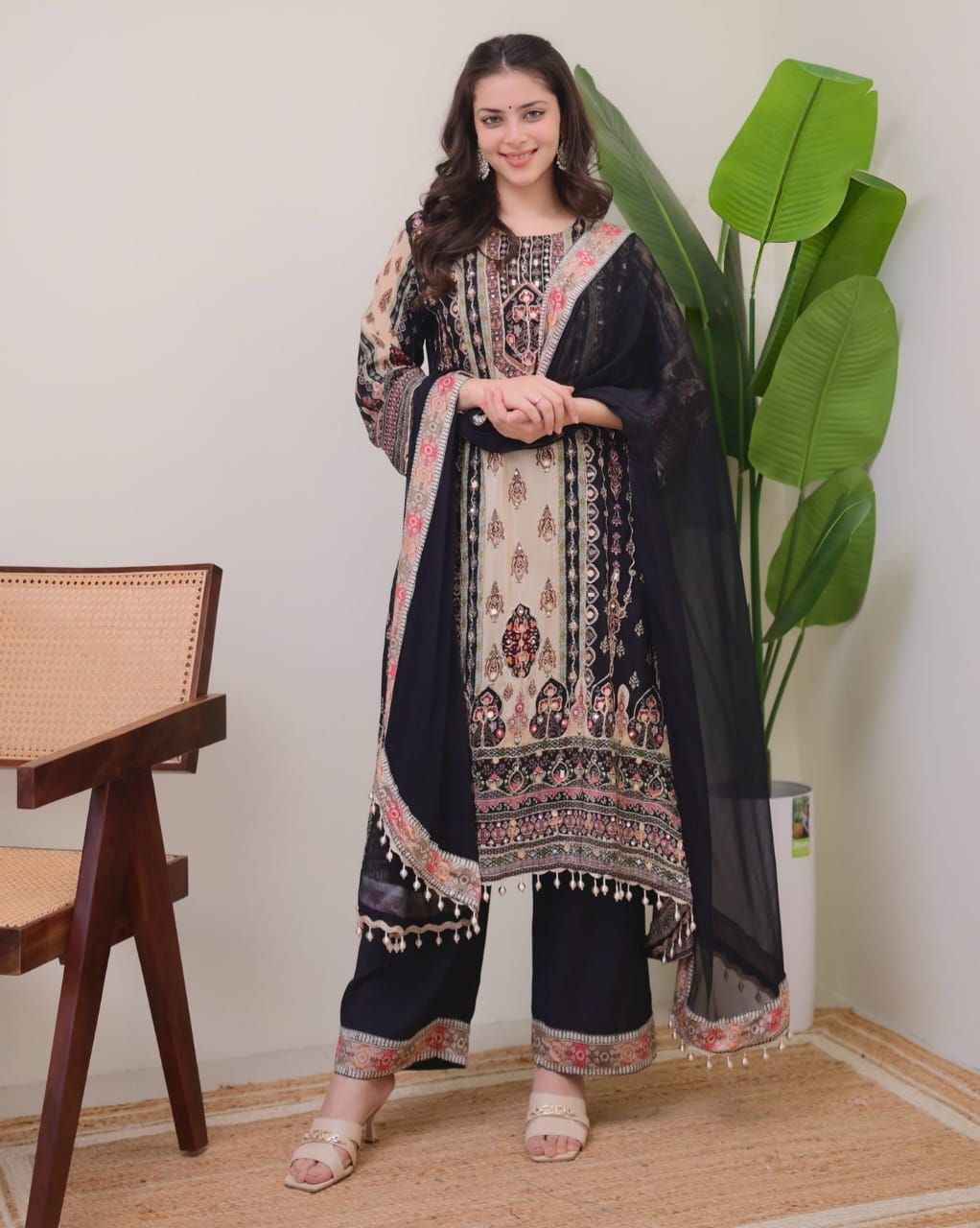 Straight salwaar suit set