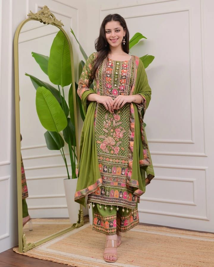 Straight salwaar suit set