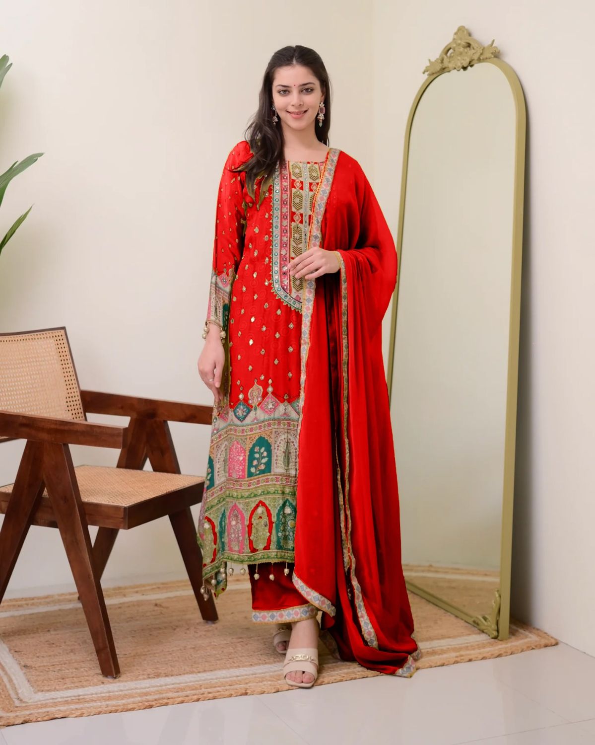 Straight salwaar suit set