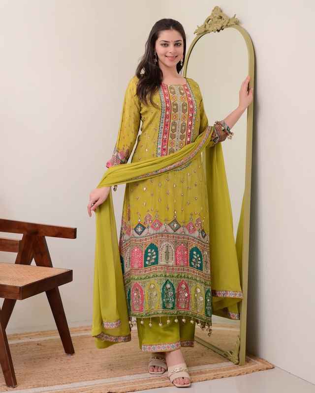 Straight salwaar suit set