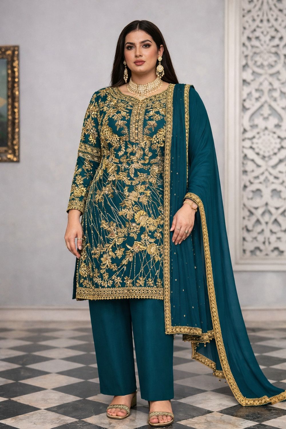 Designer Straight salwaar set