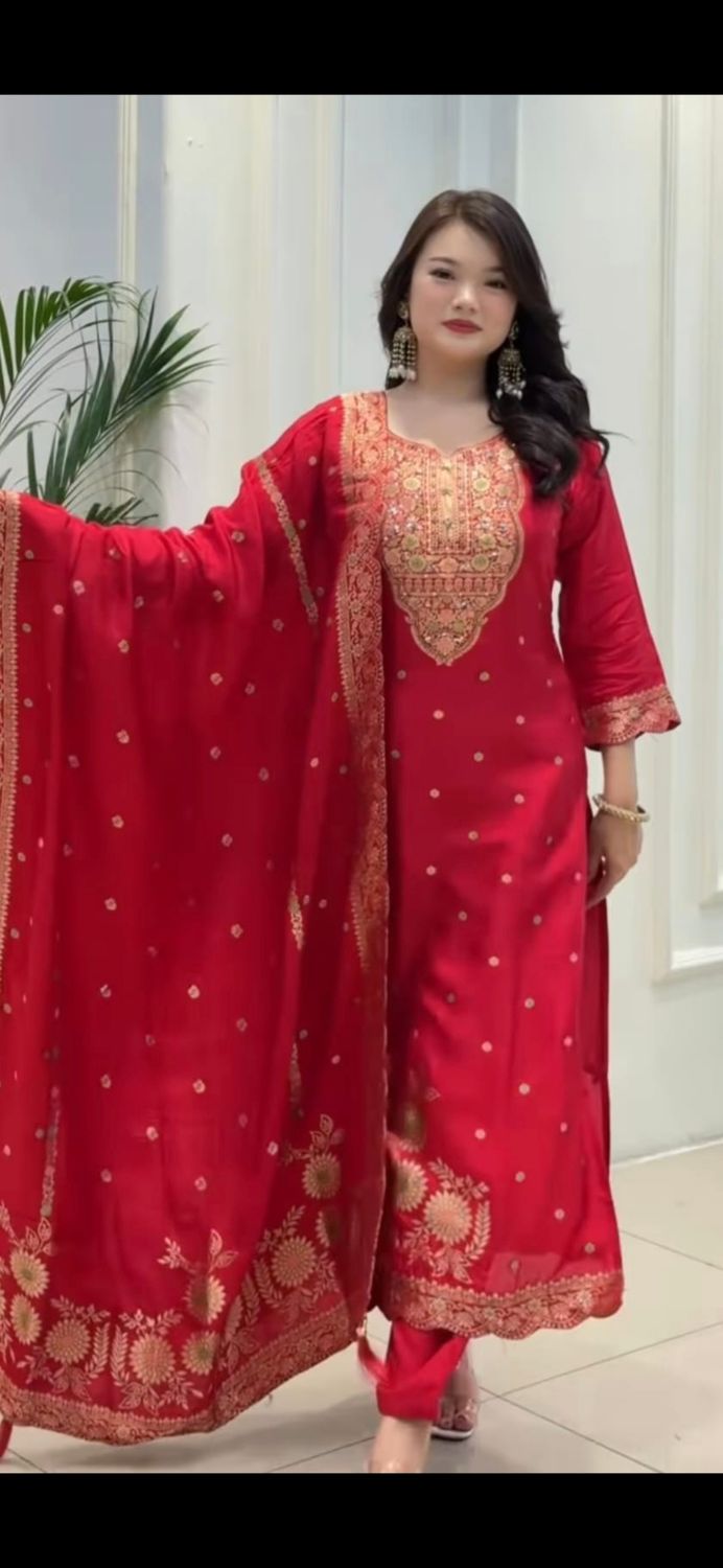 Straight salwaar suit