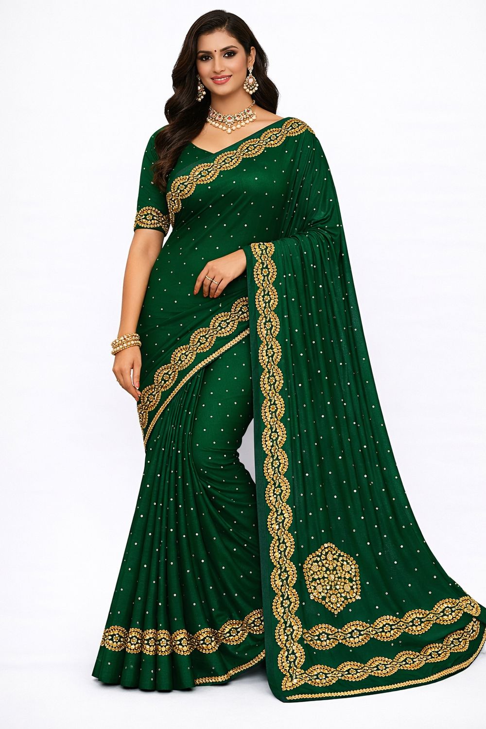 Crystal work Sarees