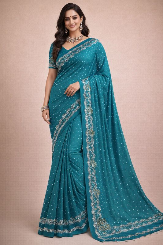 Crystal work Sarees