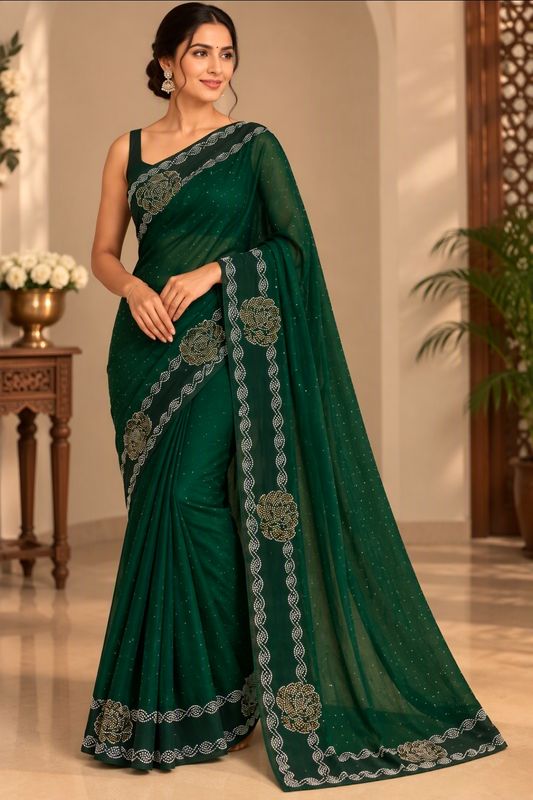 Crystal work Sarees