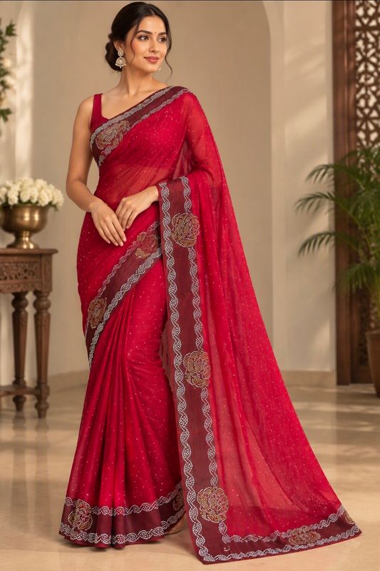 Crystal work Sarees
