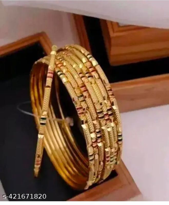 Gold plates bangles