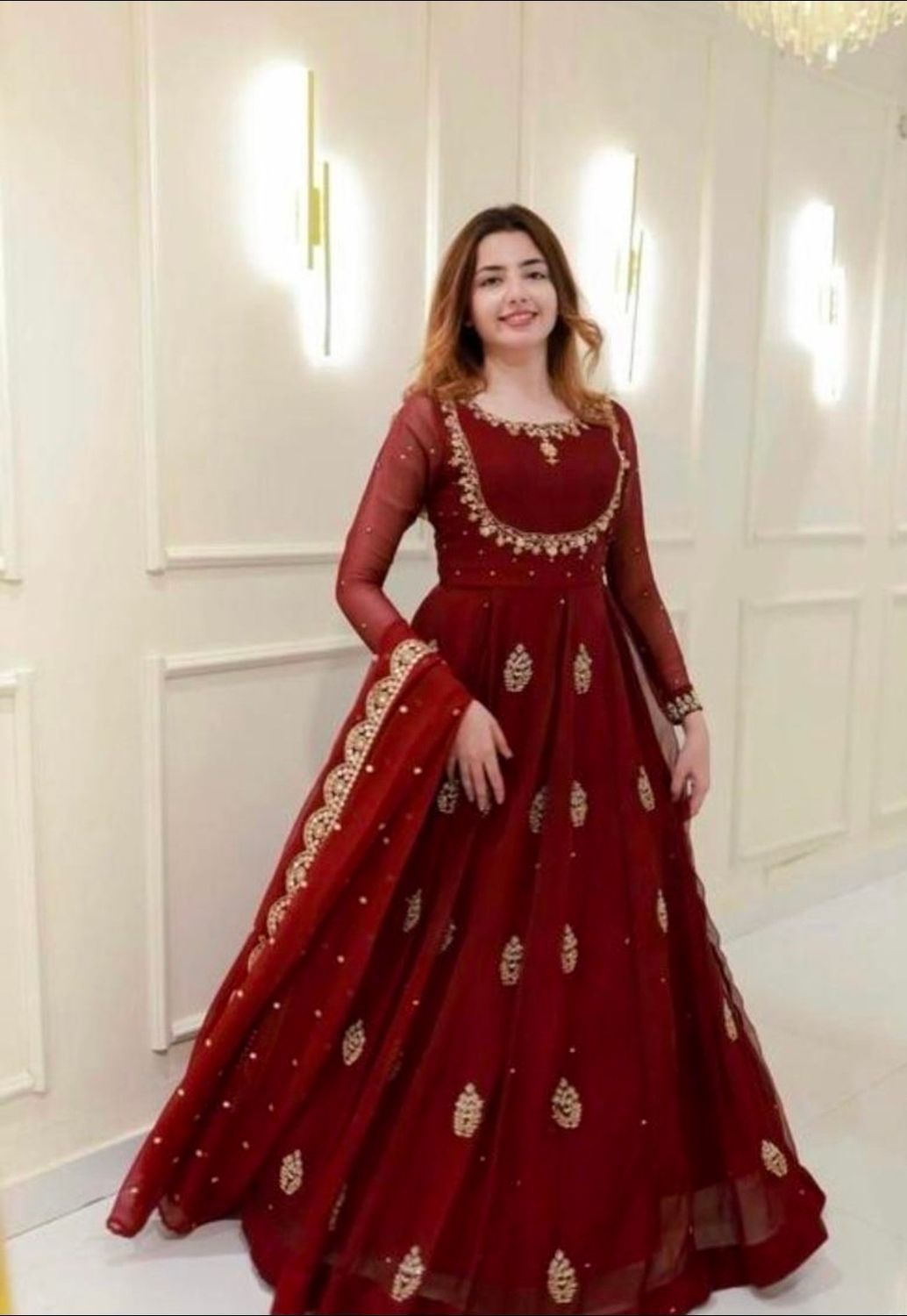 Designer gown duppta set