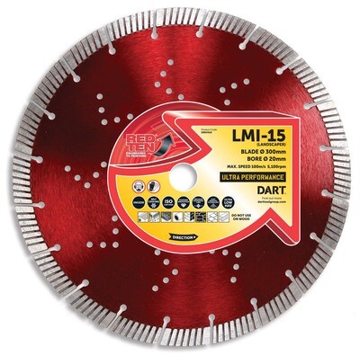 DART Red Ten Landscaper Multipurpose Diamond Blade - LMI-15 125mm Diameter x 22mm Bore x 12 Segment
