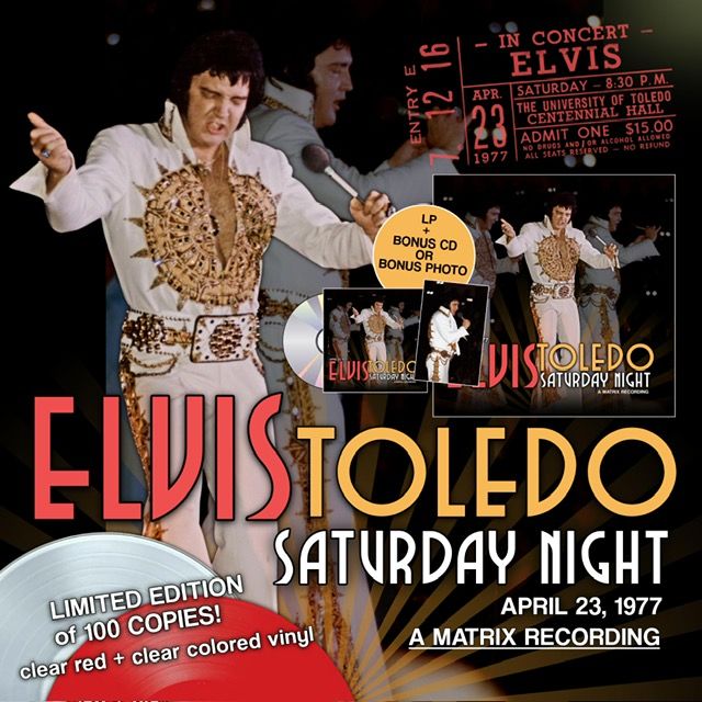 “Elvis Toledo – Saturday Night: April 23, 1977” Clear Vinyl LP/CD