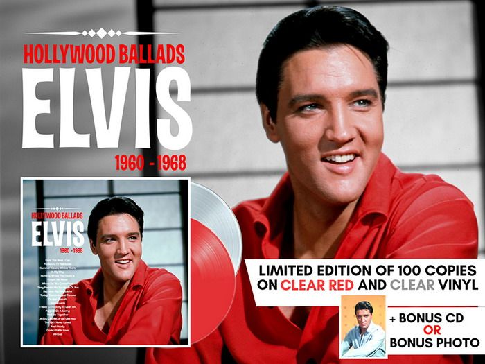 Elvis Presley - Hollywood Ballads 1960-1968 (Clear Vinyl) LP plus Bonus CD or Photo VERY LIMITED