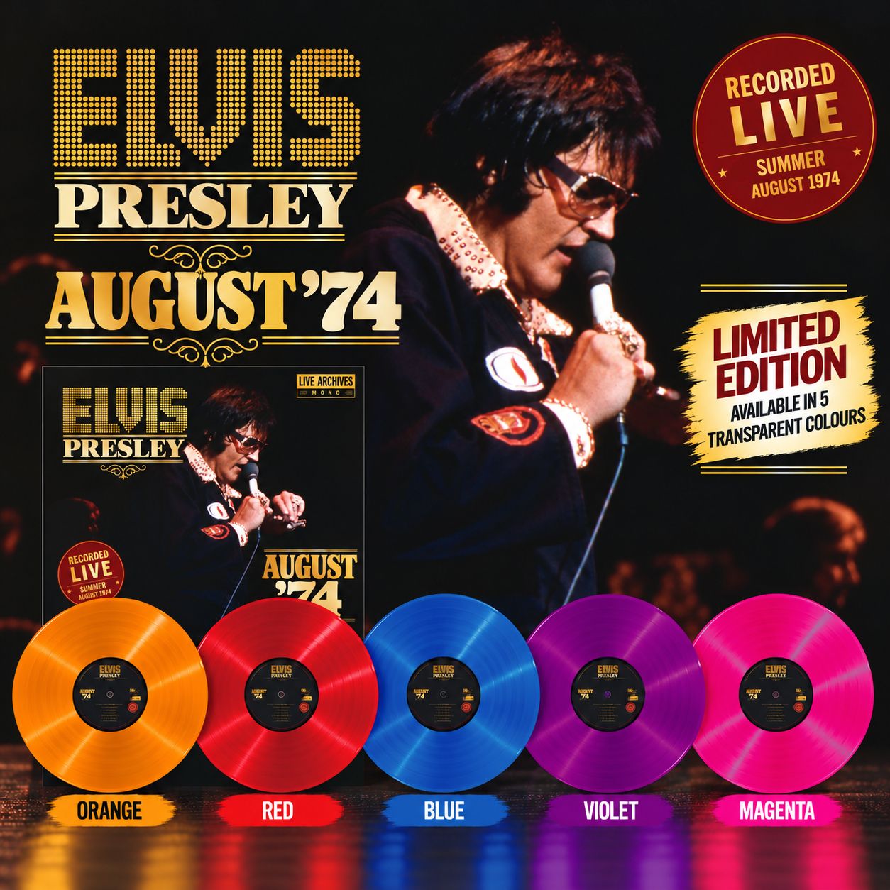 Elvis Presley - August 1974 - LP Magenta Vinyl