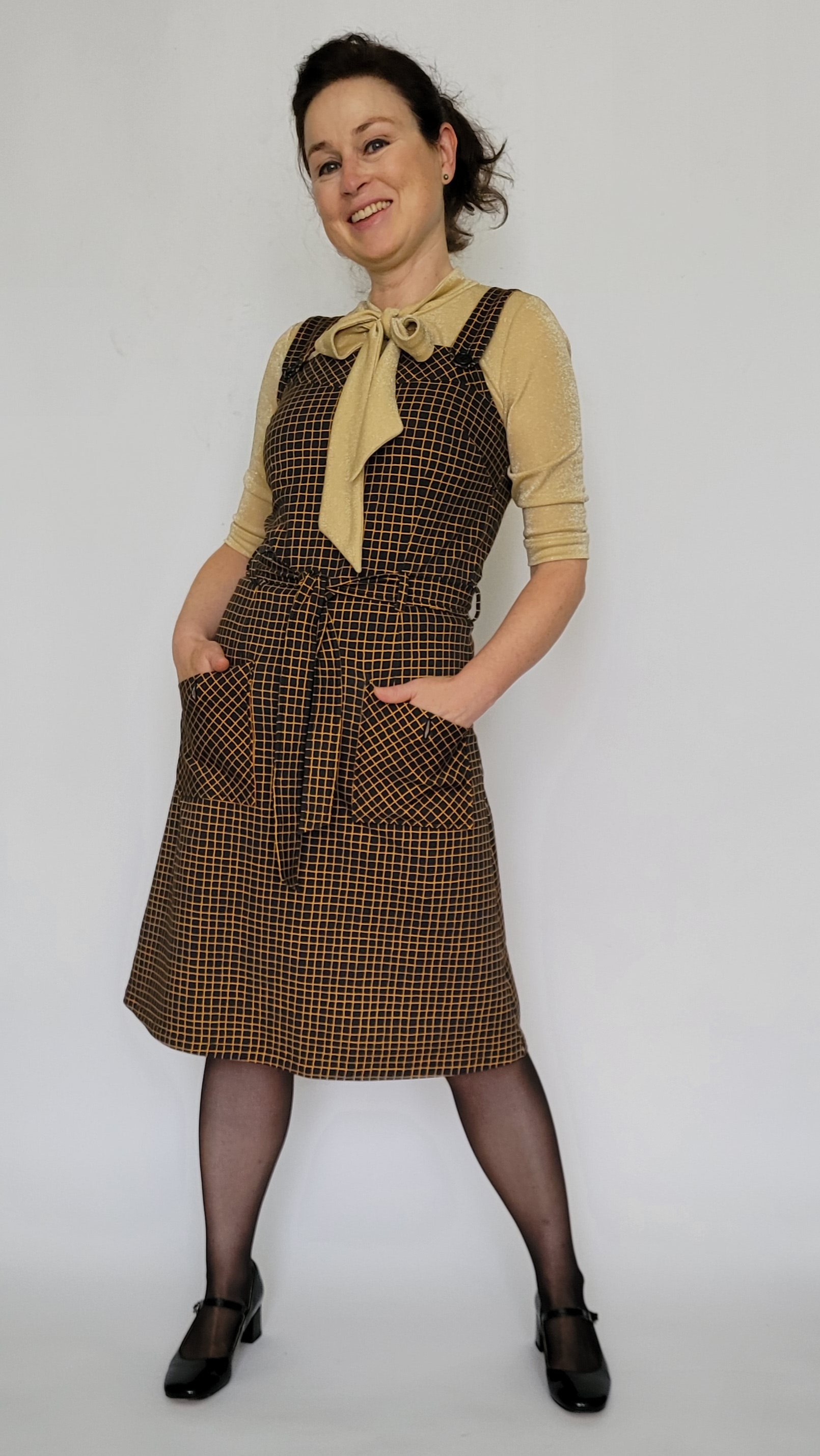 Vintage Flannel Pinafore Dress | Size 10-12 - Brick Vintage