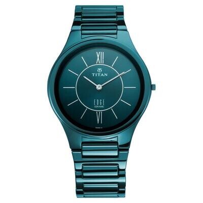 Titan EDGE Ceramic Analog Blue Dial Men&#39;s Watch NM1696QC03/NN1696QC03