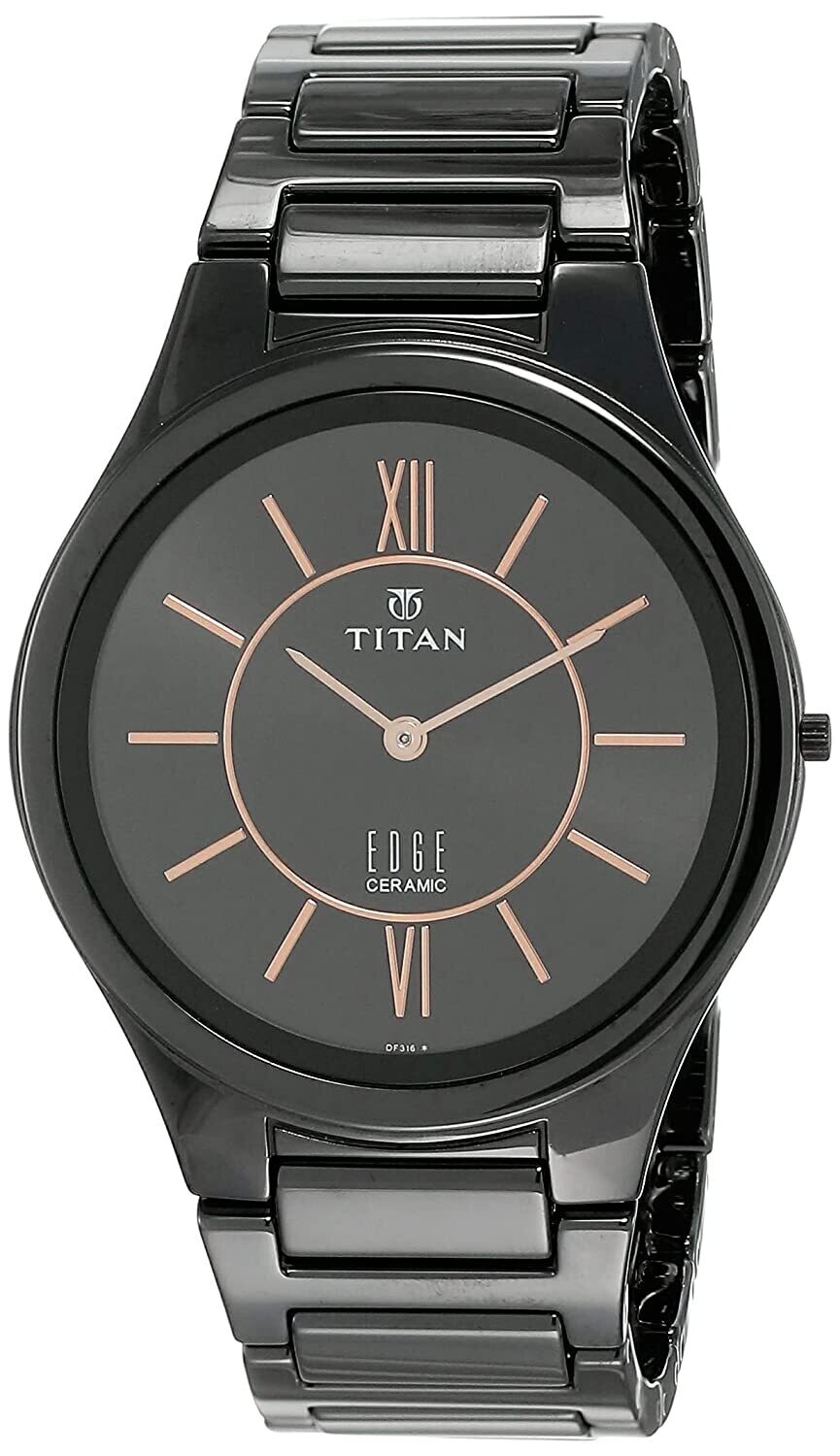 Titan Edge Ceramic Analog Black Dial Men&#39;s Watch NM1696NC01/NN1696NC01