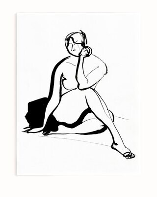 NUDE WITH ROUND FACE | ART PRINT