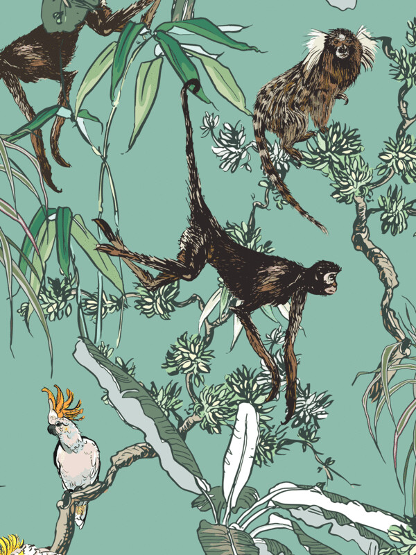 CHINOISERIE MONKEYS | SEAMLESS PATTERN